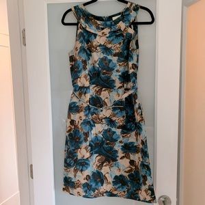 Kate Spade Silk Dress w/ Belt - Flower Watercolor